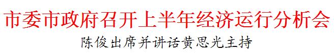 市委市政府召開上半年經濟運行分析會
