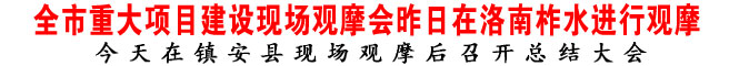 全市重大項目建設現場觀摩會昨日在洛南柞水進行觀摩