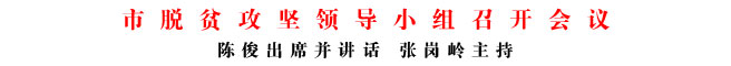 商洛市脫貧攻堅(jiān)領(lǐng)導(dǎo)小組召開會(huì)議