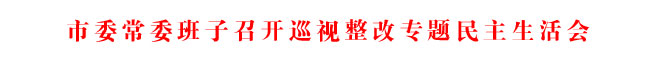 商洛市委常委班子召開巡視整改專題民主生活會